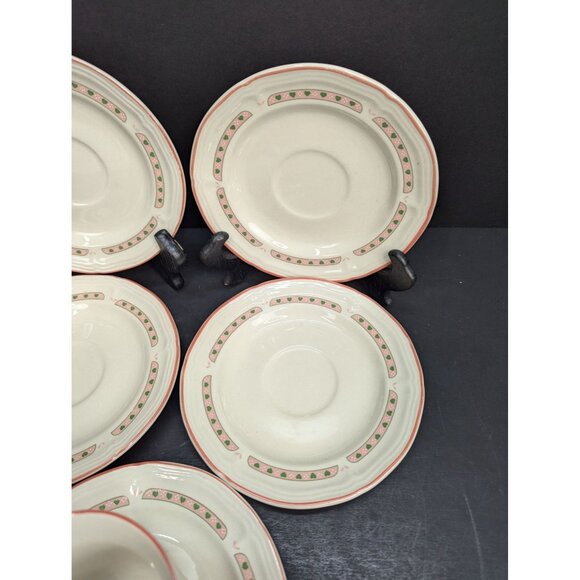 Tienshan Heartwarming Folkcraft Stoneware Hearts Replacements 5 Saucer 1 Cup - Picture 5 of 8